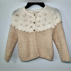 Zara girls toddler Popcorn Knit Cardigan sweater Sz 2-3 years
